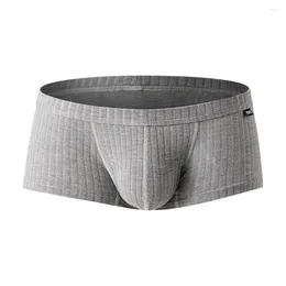 Underpants Mens Solid Colour Boxer Trunks Pouch Enhancing Low Waist Sweat Breathable Shorts Underwear Comfort Panties Lingeries