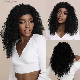 Synthetic Wigs NAMM Fluffy Afro Kinky Deep Curly Wig for Black Women Daily Cosplay Long Black Wavy Synthetic Hair Wigs Heat Resistant Fibre Y240401