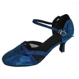 Dance Shoes Women's Customised Heel Closed Toe Ballroom Indoor Party Wedding Latin Salsa Royal Blue Lady Shoe Soft Sole