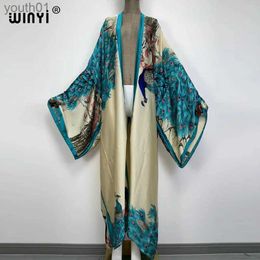 Basic Casual Dresses Europe WINYI beach cover up sweet lady pink boho Cardigan stitch Cocktail sexcy Boho Maxi Holiday Batwing Sleeve KIMONO yq240402