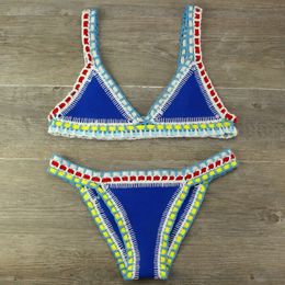 Crochet Swimsuit Bikinis Womens Swimming Suit Sexy Bandage Brazilian Bikini Swimwear Women Bathing Suit Biquini 120 240321