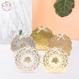 Gift Wrap 25pcs Bronzing Rose Candy Box Vine Delicate Wedding Party Paper Favor Supplies Marriage