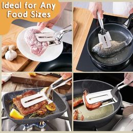 2024 2-in-1 Barbecue Salad Food Clip BBQ Tongs Splint Stainless Steel Clip Bread Clip Meal Steak Kitchen Multifunction Grill Tools Sure,