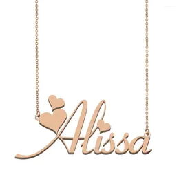 Pendant Necklaces Alissa Name Necklace Nameplate For Women Girls Friends Birthday Wedding Christmas Mother Days Gift