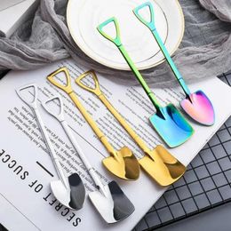 Spoons 10/20/40/60/80PCS Creative Vintage Spade Coffee Funny Stainless Steel Dessert Watermelon Ice Cream Cake Spoon