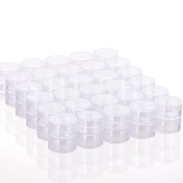 Bottles 50pcs Make Up Jar Cosmetic Sample Empty Container Plastic Round Lid Small Bottle Eyeshadow Cream Travel Pot 2g 3g 5g 10g 15g 20g