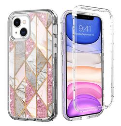 Marble Cases For Iphone 13 Pro Max Case 12 11 XR Three Layer Heavy Duty Shockproof Defender Protection Transparent Clear Armour Pho6339239