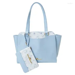 Bag Summer Fashion Sky Blue Shoulder Coin Purse Set Pink Black PU Leather Top Handle Tote Ladies Handbag Hand Bags For Women