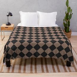 Blankets Brown Black Checkerboard Throw Blanket Luxury St Decorative Sofa