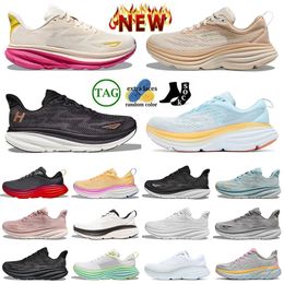 Top Quality Mesh Cloud Platform Jogging Running Shoes Clifton 9 Bondi 8 Womens Mens Trainers Carbon X 2 Free People Triple White Black Outdoor Sports Sneakers Runners