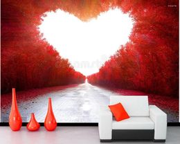 Wallpapers Papel De Parede Road To Love Romantic 3d Wallpaper Living Room TV Wall Marriage Papers Home Decor Restaurant Bar Mural