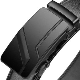 Belts Mens Long Plus Size 110 120 140 150 160 170 180cm Leather Belt Mens Black Automatic Buckle Q240401