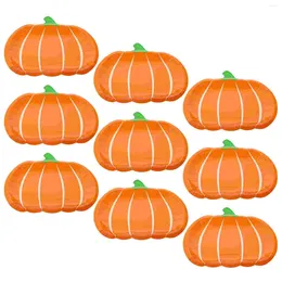 Disposable Dinnerware 25pcs Halloween Plates Pumpkin Shaped Paper Tableware Cake Dessert