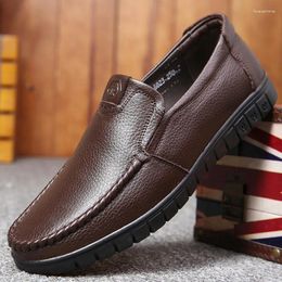 Casual Shoes Men Genuine Leather Slip On Winter Warm Real Loafers Mens Moccasins Italian Designer H268