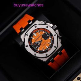 Moissanite AP Wrist Watch Royal Oak Offshore 26703ST Mens Sports Watch Precision Steel Orange Automatic Mechanical Swiss World Famous Business Dress Fashion Watch