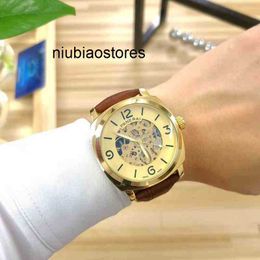 Designer Watch High Quality Watch Spot National Business Elite Double-sided Hollow Big Three-hand Mechanical Leather Strap Luxury Watch T9F1