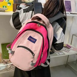 Backpack American Retro Schoolbag Female College Students Fashion Colour Matching Backpacks Large-capacity Sports