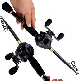 Rods Ghotda Fishing Rods and Reels Max Drag 8kg Baitcasting Combo Suitable for Freshwater/Seawater Fishing 1.6/1.8/2.1/2.4m