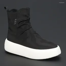 Casual Shoes Trend Thick Soled Canvas Fashion Comfortable High Top Board Breathable All Round Head Fashionable Men's