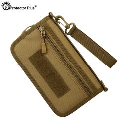 Bags PROTECTOR PLUS Tactical Handbag Men 6 inches phone Passport Travel Camouflage wallet Nylon Purse Hiking Camping Molle bag