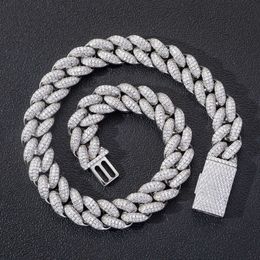 High-quality Jewellery Bling Ice Chains Gold Silver Colour Miami Cuban Chain Chokers Necklace for Women Men