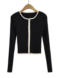 Women's Jackets ZADATA 2024 Clothing Fashionable Versatile Simple Personality Elegant Retro Trendy Zipper Knitted Jacket