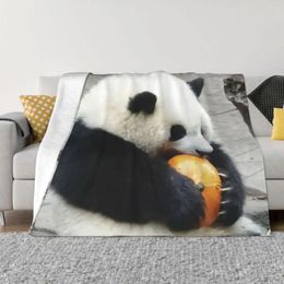 Blankets Huahua Panda Animal Blanket Soft Plush Flannel Fleece Throw For Luxury Bedding Travel