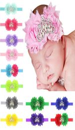 38 Colours Baby Headbands Flowers Shabby Elastic hairbands Girls Kids Rhinestone Tiara Hairband Children Hair Accessories Headdress4499706