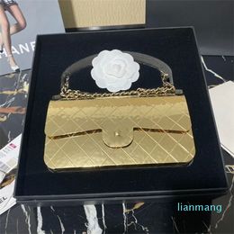 2024l box bag diamond grid mirror mini luxury dinner crossbody bag for women