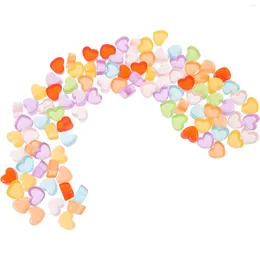 Vases 100 Pcs Heart Charms Vase Fillers Candy Color Earring Bathroom Decorations Spread Resin DIY Child Crystal