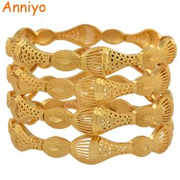 Bangles Anniyo 4 Pieces/Lot Gold Color Bangle for Women Ethiopian Bracelets Middle East Dubai Wedding Jewelry African #086506