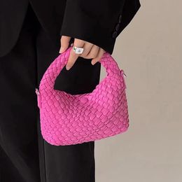 Women Woven Bags PU Leather Messenger Bag Mini Macaron Colours Handbag Summer Holiday Womens 225BZ5025 240328