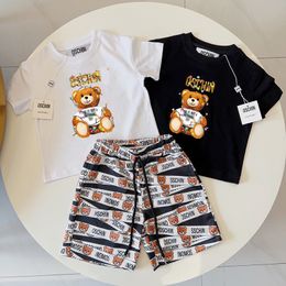 Little Bear Sommer Kinder Set Kurzarm Herren und Damen Sport Set Trendige Marke Print Set Baby T-Shirt Shorts Zweiteiliges Set