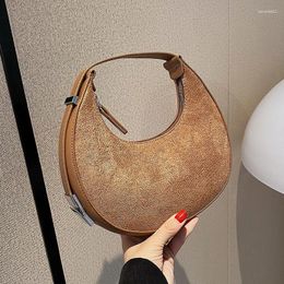 Evening Bags Shoulder Side For Women Scrub Leather Female 2024 Trend Winter Fashion Handbag Clutch Small Underarm