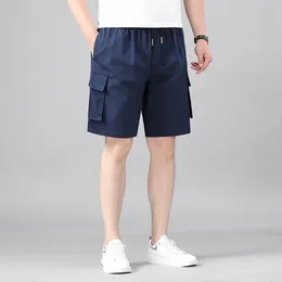 Mens Shorts 2024 High Quality Plus Fat Men Man Five Quarter Pants Loose Cargo Casual Cotton Elastic Short Summer
