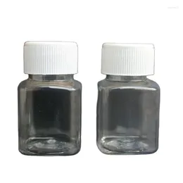 Storage Bottles 30ML 30G 100pcs/lot Clear Square Shape Refillable Container Empty DIY Cosmetic With White Cap Bottle