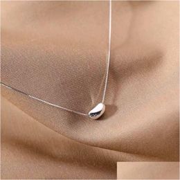 Pendant Necklaces Sterling Sier Acacia Bean Necklace Female Japanese And Korean Love Clavicle Chain Simple Temperament Cold Wind Drop Dhnsi