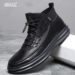 Casual Shoes Designer Style Of Men's High-top Platform Crease Resistant Comfortable Boots A3