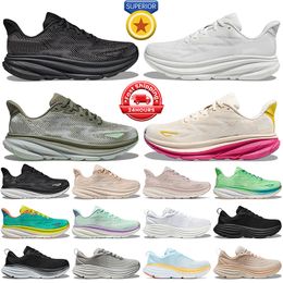 running shoes men women clifton 9 bondi 8 Triple Black White Eggnog Pink Passion Fruit Harbor Mist Olive Haze Shifting Sand Orange mens trainers sport sneakers