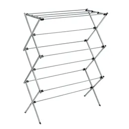 Hangers Collapsible Steel Oversized Accordion Clothes Drying Rack Grey