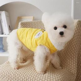 Dog Apparel Warm Pet Cotton Vest Soft Comfortable Puppy Jacket Korean Style With D-ring Coat Winter