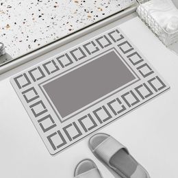 Bathroom Leather Diatom Mud Floor Mat Entrance Door Mats Door Bathroom Absorbent Non-Slip Floor Mats Bathroom Carpet Pu