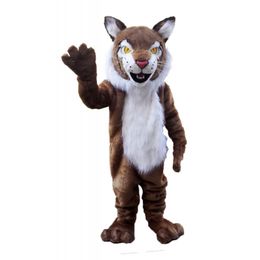 2024 Halloween New Brown Wildcat Bobcat Mascot Costume Cartoon Animal Anime theme character Adult Size Christmas Carnival Birthday Party Fancy Outfit
