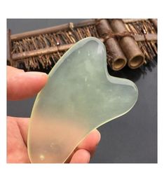 Whole 300pcs Natural Jade Gua Sha Skin Facial Care Treatment Massage Jade Scraping Tool Spa Salon Sup sqcsRg hairclippersshop5681168