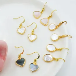 Dangle Earrings Classic Natural Shell Drop Round Heart Oval Shape Fashion Jewellery Mother Of Pearl Women Party Gifts