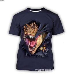 New Jurassic Dinosaur Digital Print Short Sleeve Personalized Mens Loose Round Neck T-shirt