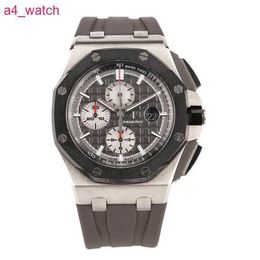 Grestest AP Wrist Watch Royal Oak Offshore Series 26470IO Elephant Grey Titanium Alloy Back Transparent Male Timing Fashion Leisure Business Sport Machinery Watch