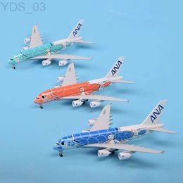 Aircraft Modle 20CM 1 400 Scale A380 ANA Turtle Airlines Airplanes Plane Aircraft With Landing Gears Alloy Model Toy For Collections YQ240401