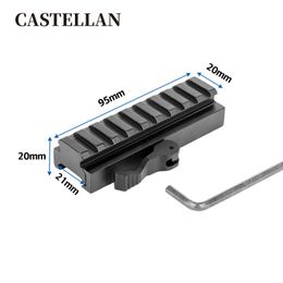 9-slot quick release bracket clip, 20 turns 20mm rail height increase clip, Aluminium alloy flashlight clip, rail clip