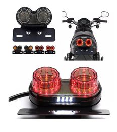 Universal Motorcycle LED Taillight Rear Tail Brake Light Holder Turn Signals4235804